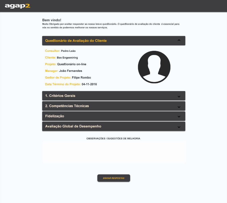 agap2IT Survey Theme Dark