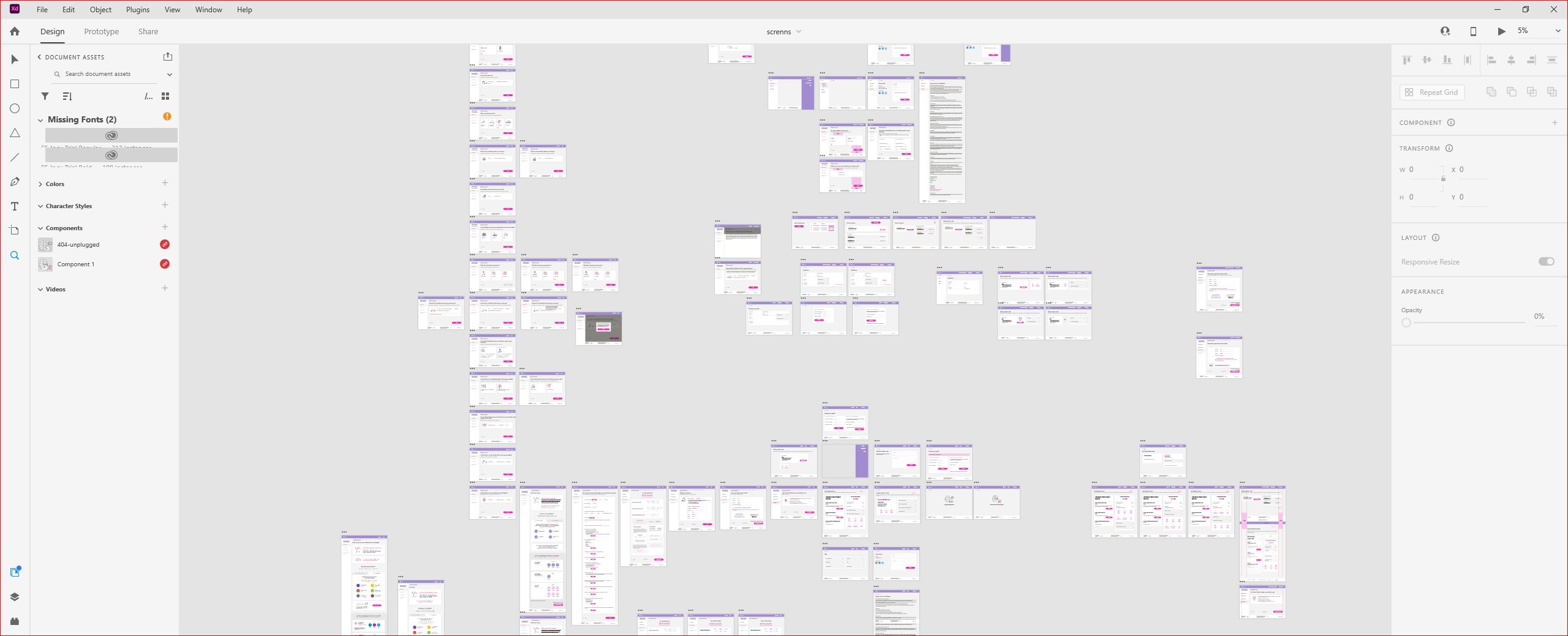 Adobe XD Workspace Interface